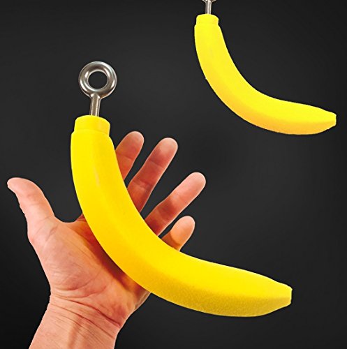 Atomik Rock Climbing Set Of 2 Child Size Hanging Bananas For Strength And Grip Training In Yellow Rated To 120 Pounds #TOP2