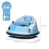 12V Kids Ride On Bumper Car Electric Vehicle for Toddlers Ride on Toy Bumping Car with Remote Control, Battery Display, 360Spin, LED Lights, MP3, USB, Blue