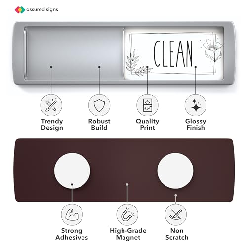 ASSURED SIGNS Dishwasher Magnet Clean Dirty Sign 7 x 2 Inch, Premium Build — view 4