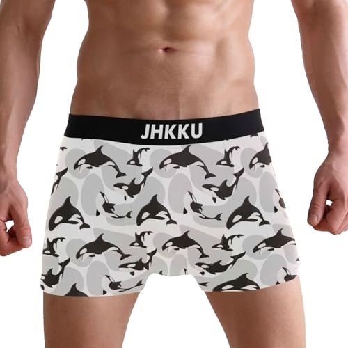 Men's Boxer Briefs Killer Whale Orca Boxer Shorts Soft Comfort Trunk Underwear for Men No Fly2