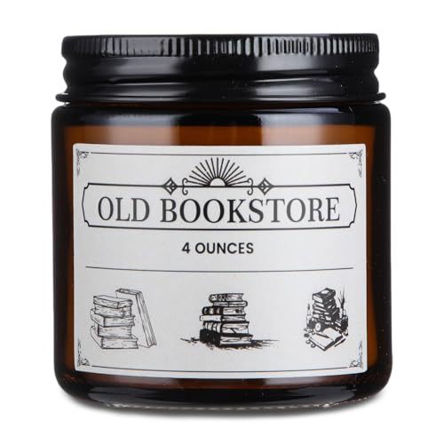 Book Lover Bookish Gifts, Lavender Scented Candle, Romance Old Bookshop Scent, 4oz Natural Soy Wax Candle for Women Men Bookworms Librarian, Reading Accessories Relaxing Gifts for Book Lovers
