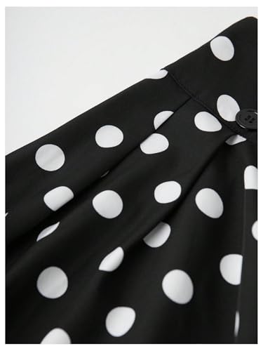 WDIRARA Women's Polka Dots Flared Midi Skirt Vintage High Waisted A Line Skirts4