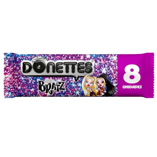 Donettes Bratz - Es una edición limitada compuesta por masa de cacao, un topping crunchy de cristales de azúcar plateados y una cobertura con sabor mango passion fruit.
