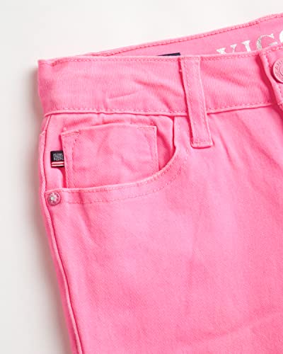 Vigoss Girls' Jeans - Super Stretch Denim Skinny Jeans For Girls - Kids Adjustable Slim Fit Jeans (4-16), Size 12, Neon Pink #TOP2