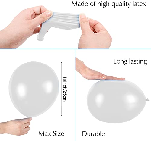 Image of Party Propz White Balloons for Decoration - Pack of 100 Pcs Pastel White Balloon | Metallic Balloon for Decorations | Balloons For Birthday | Anniversary Decoration Items (Latex)