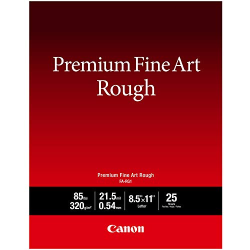 Canon Premium Fine Art Rough Paper (FA-RG1), 8.5' X 11', 25 Sheets (4562C002)