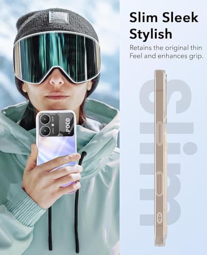 Image of Jkobi Lifetime Anti-Yellow Clear Back Cover Case for Poco M6 5G (Sleek Hard Crystal | Shockproof and Camera Protection)