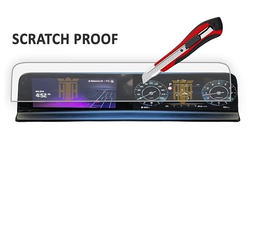 Image of Screen Guard For Kia Seltos Facelift [2023-2024] HTX Plus, GTX Plus, GTX+, HTX + Accessories Dual Screen infotainment system with AC Protection Guard Clear [Not Tempered Glass] 10.25 inch