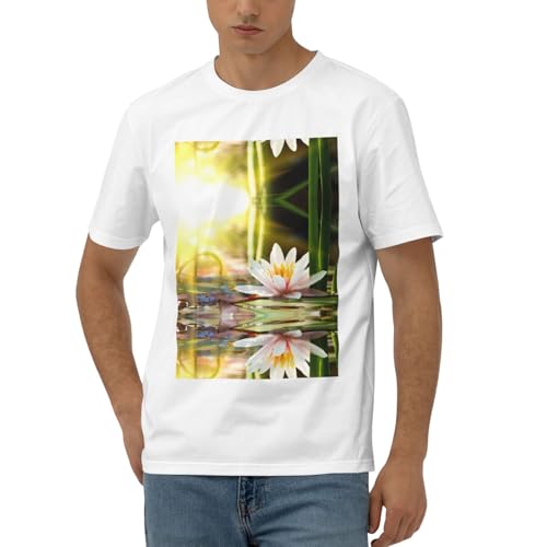 T-shirt coupe moderne pour homme Lotus Blossom décontracté chic