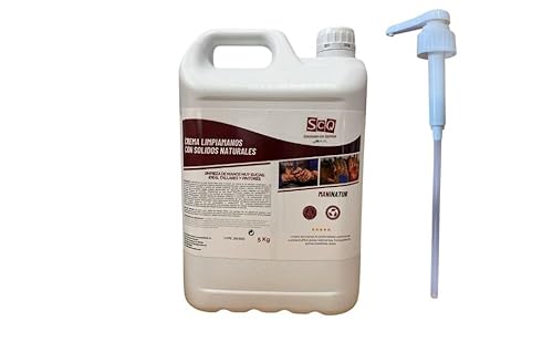 Crème lavante contre la saleté tenace | Nettoyant avec particules naturelles pour mécaniciens 5Kg | Nettoyage intensif | Élimine la graisse, le gasoil