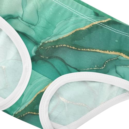 Cotton Girls Underwear Toddlers Abstract Watercolor Green Teal Little Girl Panties Print Kids Briefs Undies 2t4