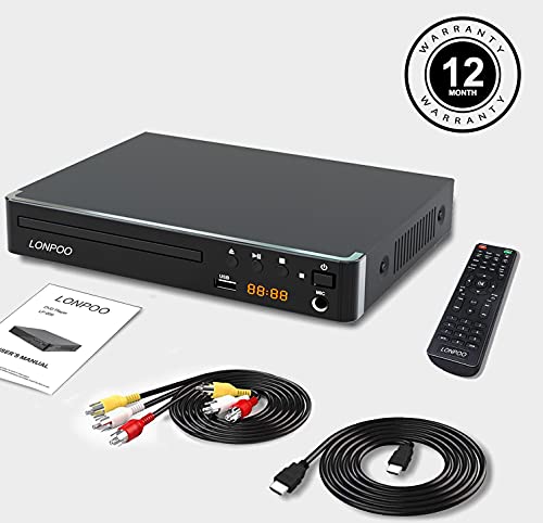 Kompakter DVD-Player für TV - HD DVD CD Player Codefree, mit HDMI (1080p HD Upscaling)/AV/Koaxial Ausgang, USB-Eingang & MIC-Ausgang, (mit HDMI-Kabel 1,5 m) – Bild 7