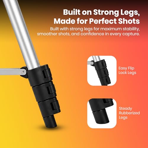 Image of Simpex 333 Aluminium Camera Tripod Stand | Lightweight & Adjustable | Includes Mobile Holder & Carry Bag | Compatible with Smartphones, DSLR, Mirrorless Cameras, GoPro, Photography & Content Creation