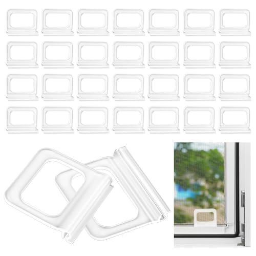 Window Screen Pull Tabs 30 Pack Replacement Universal Spline Channel Pull Lift Tab Plastic Window Screen Lift Tabs Frosted Clear