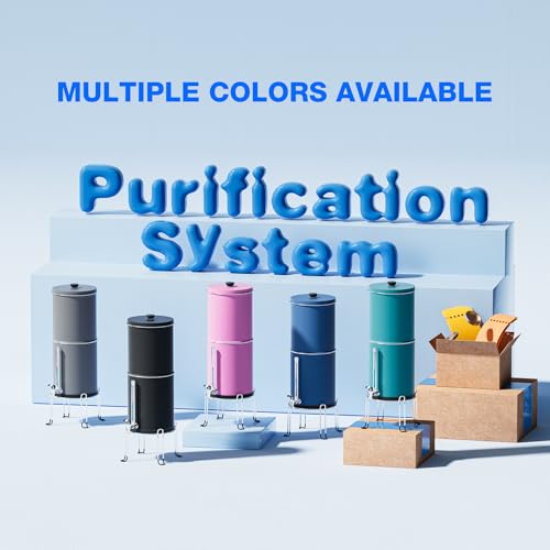 Image of Purewell 8-Stage 0.01μm Ultra-Filtration Water Filter System, 304 Stainless Steel Countertop System with 4 Filters, Metal Water Level Spigot and Stand, Reduce Fluoride and Chlorine, 2.25G, PW-OB-CF