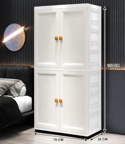 Image of LERIMO Plastic Wardrobe for Clothes | Portable Foldable Wardrobe Almirah for Bedroom | Kids & Baby Clothes Storage Cupboard | Collapsible Plastic Storage Cabinet | Almirah for Kids Clothes