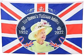 Toyland 5ft X 3ft (150cm X 91cm) Queens Platinum Jubilee Union Jack Flag Featuring Her Majesty The Queen - British Decorations (FLAG)