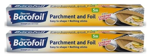 BacoFoil 2 x Folie und Pergamentpapier, 2-in-1, 5 m