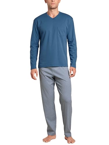 Calida Herren Relax Streamline Pyjamaset, Indian Blue, 52-54