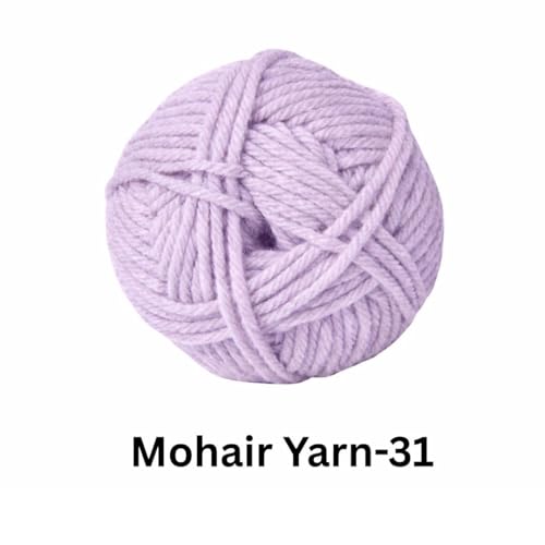 Image of VCR Mohair Nylon Light Purple Yarn, 100 Grams Hank, 196 Meters Length, Acrylic 75%, Mohair Nylon 25%, Pack of 1 Yarn, Soft Crosia Threads, Suitable for Winter Garments.