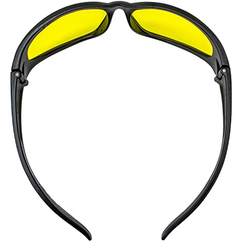 Global Vision Hercules Motorcycle Riding Sunglasses Black Frame w/Yellow Lenses4