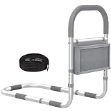 Premium Bed Rails for Elderly Safe, Non-Slip & Height Adjustable Bed Cane w/Storage Pocket, Medical Secure Bed Assist Rails Prevent Seniors Fall,Grab Bar,Fits All Bed, up to 300lbs,Tool-Free Assembly