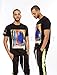 SCREENSHOTBRAND-S11006 Mens Hip-Hop Ultra Premium Tee Longline Abstract Art Painting Utility T-Shirt-Black-XLarge