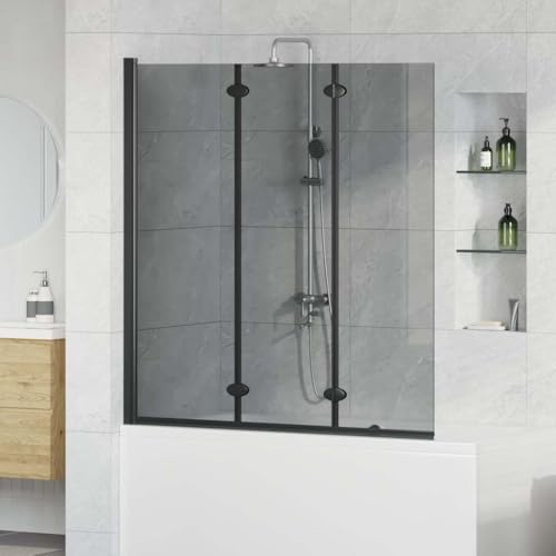 Genérico Enclosure de Ducha Negro 130 x 138 cm Vidrio ESG y Aluminio, Puertas de Ducha Negro,42018543