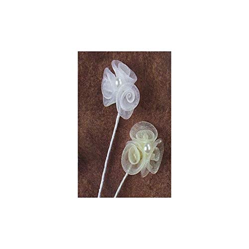 Organdy Rose - 3 Cms. X 8 Cms, Ivory - Miniflowers