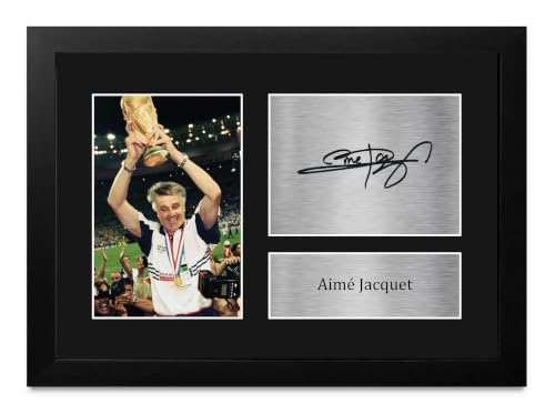 Póster firmado de Aimé Jacquet enmarcado A4 para solucionar la falta de decoración deportiva