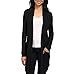 HyBrid & Company Womens Casual Open Front Drape Cardigan KSKW31127 52309 Black XLarge