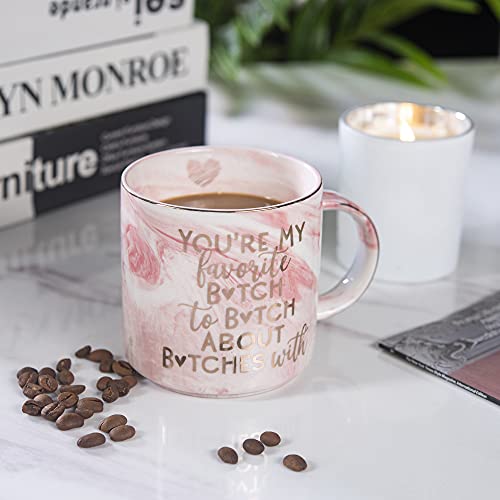 Best-Friend-Christmas-Gifts-for-Women-Funny-Birthday-Friendship-Gift-for-Bestfriend-Besties-BFF-Sister-Boss-Woman-Big-Sis-Sorority-Mom-Youre-My-Favorite-Pink-Mug-115oz-Coffee-Tea-Cup