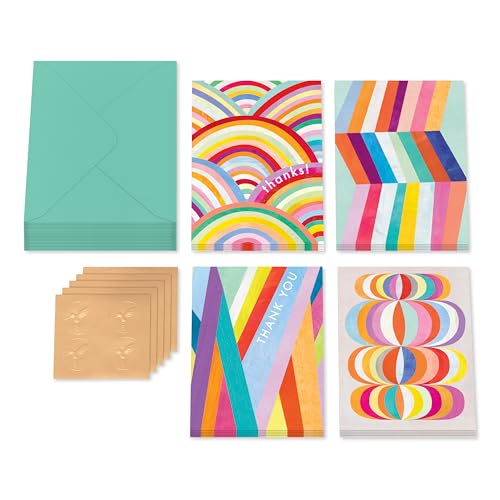 Image of Papyrus 20-Count Blank Thank You Cards with Envelopes (Rainbow)