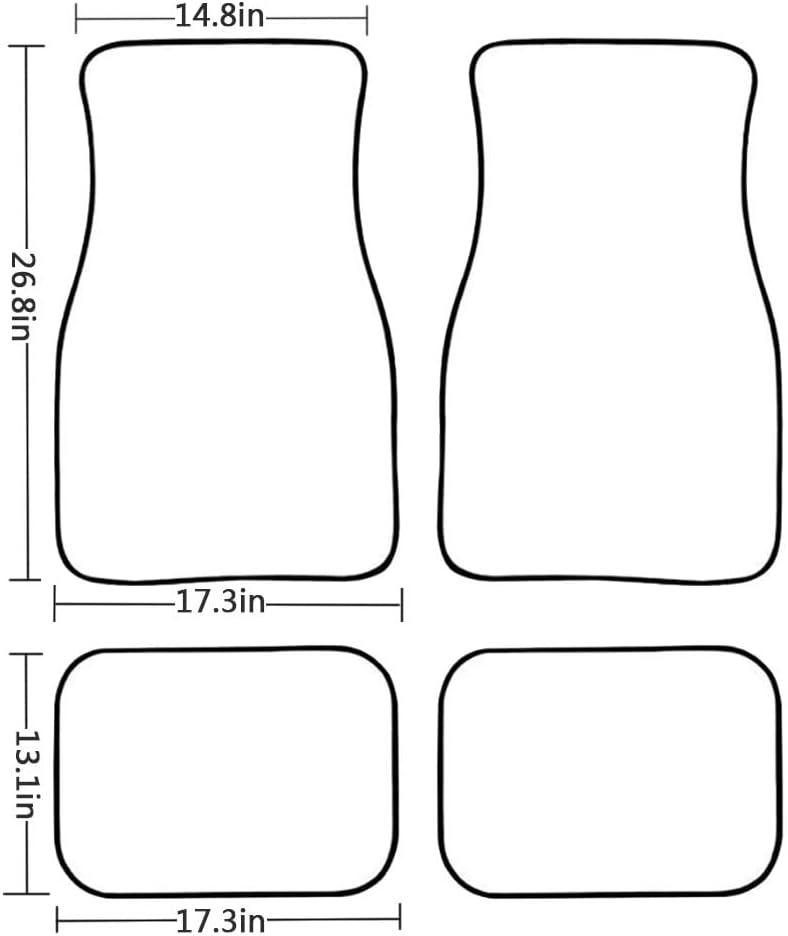 Forchrinse Funny Skeleton Print Car Floor Mats for Women Men Cool Carpets Front Back Auto Rugs Rubber Backing All Weather for Truck SUV