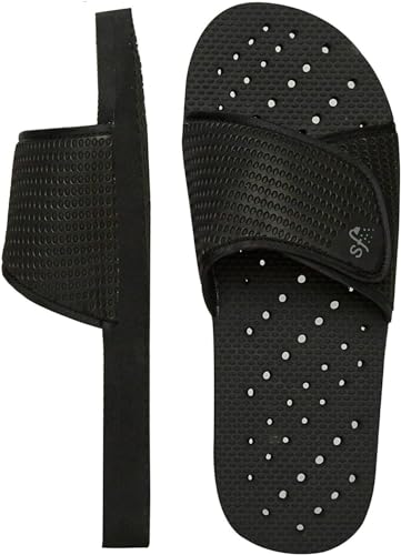 Showaflops Boys Black Slide, Color: Black/Black, Size: 13/1 (444-13/1)2