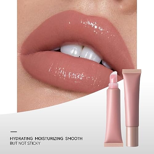 Nude Lip Gloss, Natural Lipgloss Lipsticks for Women Long Lasting, Moisturizing Lipstick Lip Tint Lip Plumper, Hydrating Lip Stain Plumping Clear Lip Gloss - Image 7