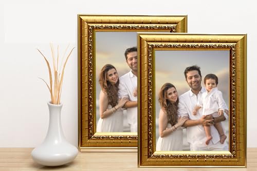 Image of Wall Hanging decoration Photo Frame Extra Large A3 Size | Big OverSize set of 2 Picture Frames Bedroom, Home & Office | Golden color | | 12x18 inch (30x46 cms)