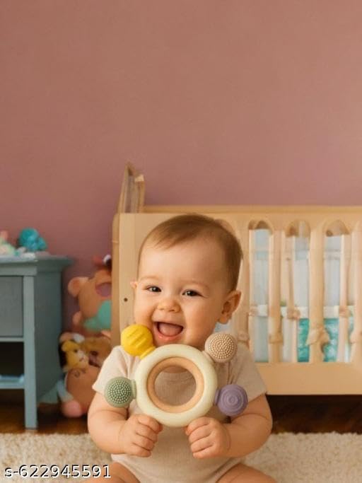 KENYS siliconn teethers for Baby| Baby Teething Toys - Natural Organicc Freezer Safe Teether Set| Soft Siliconee Fruit Teethers Toys, Infant and Toddler 3