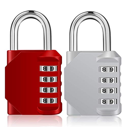 Image of ZHEGE Combination Locker Lock, 4 Digit Outdoor Padlock for Gym, School, Gates, Doors, Fence, Hasps and Storage
