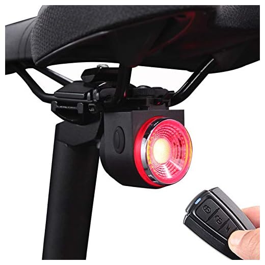 G Keni Smart Anti-Theft Bike Alarm, Bike Tail Light Rechargeable, Warning Electric Horn, Bike Finder with Remote, IPX5 Waterproof Electric Mountain/City Bike Accessories