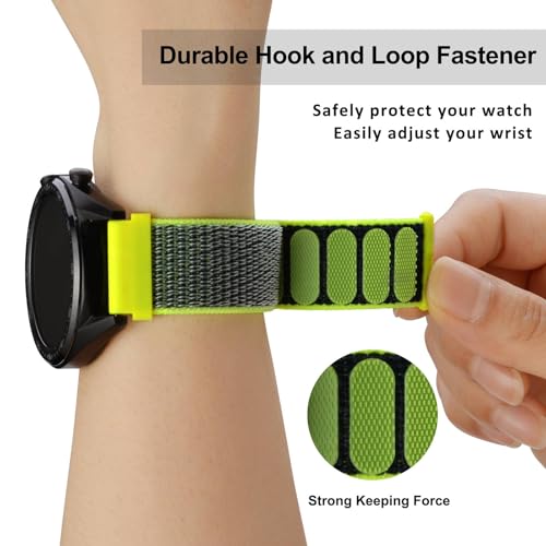 Image of WOCCI Adjustable Nylon Sport Watch Bands with Hook and Loop Fastener, Quick Release Watch Straps for Men and Women, Band Width 18mm 20mm 22mm