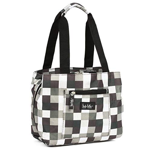 Nicole Miller Insulated Lunch Bag - 11" Womens Designer Lunch Tote Cooler (Plaid)