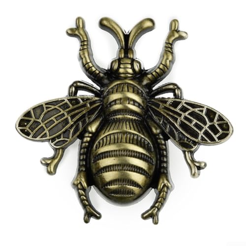 Puxadores decorativos em forma de abelha em latão maciço exclusivo para armário e porta (bronze)