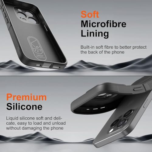 Image of ShieldTech AirGuard Series Back Cover Case for Apple iPhone 15 Pro Max | Microfiber Lining | Airbag Cushion Drop Protection | Shockproof Silicone Cover | Anti Slip Grip - Black for iPhone 15 Pro Max