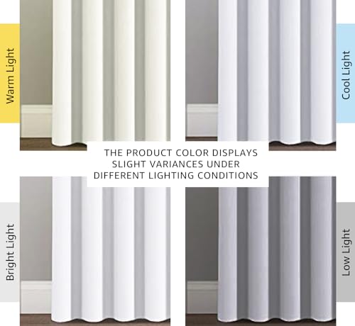 Image of H.VERSAILTEX Patio White Curtains for Sliding Door Extral Wide Curtain Panels Thermal Insulated Room Divider - Grommet Top, 9' Tall by 8.5' Wide, W100 x L108, Pure White