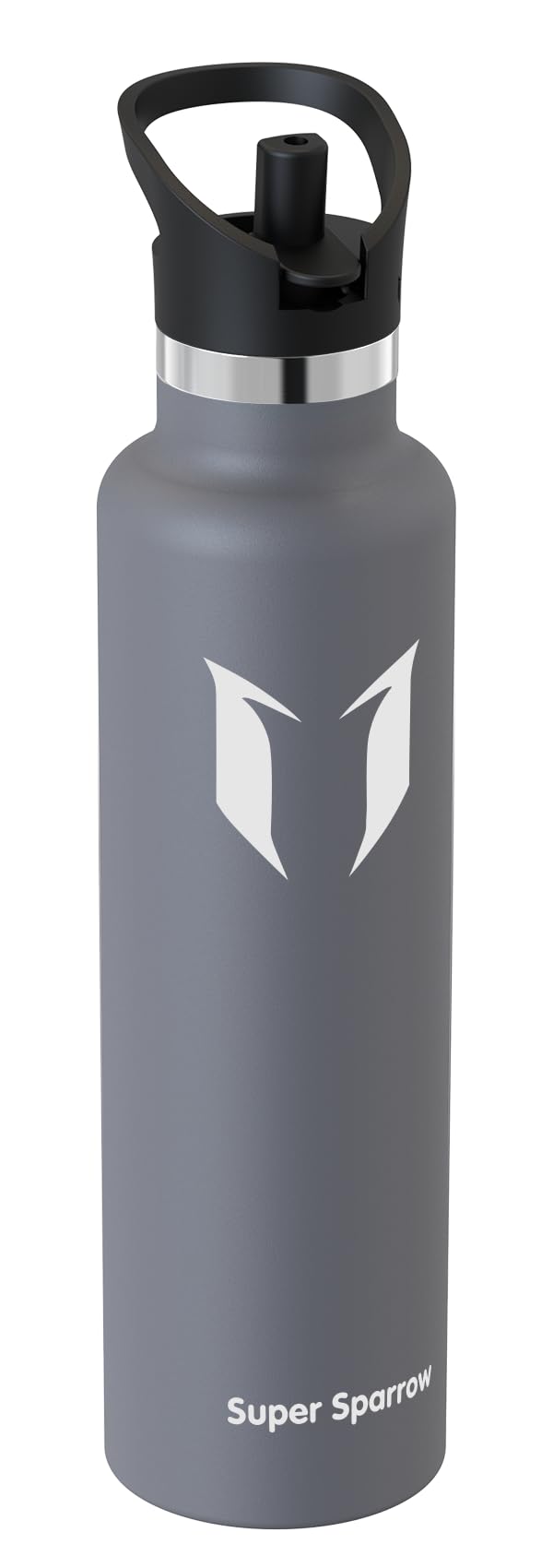 Super Sparrow Water Bottle Stainless Steel 18/8 - Metal Water Bottle - 1L - Vacuum Insulated Water Bottles - Water Bottle with Straw Lid - Sports Bottle Flask for Gym, Travel, Sports