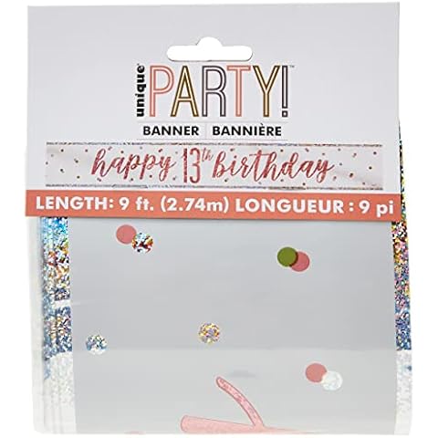 Rose Gold 13th Birthday Glitz Banner Cover