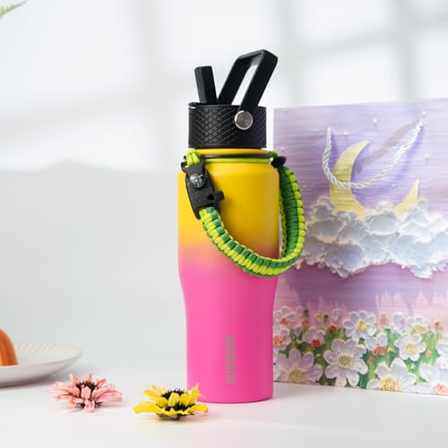 Image of BJPKPK 35oz Insulated Water Bottle with Handle & Straw Lid, Stainless Steel