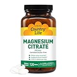 Country Life Magnesium Citrate 250mg - 120 Tablets - Supports Muscle & Nerve Function, Heart Rhythm, Healthy Immune System, Energy Production - Magnesium Complex Supplement