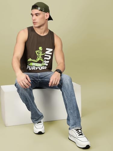 Image of Lux Nitro Men's Sleeveless Gym Tank Top Combed Cotton | Scoop Neck Athletic Vest | Ultra-Soft, Tag-Free, Urban Fitness Wear